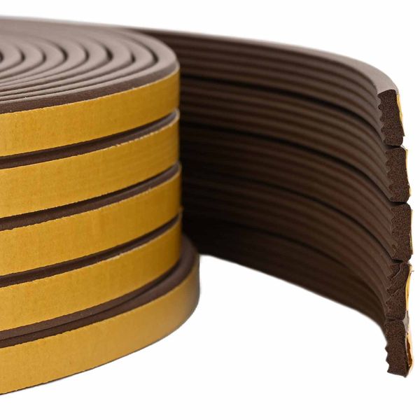 vidaXL Samolepiaca tesniaca páska na okno Hnedá 15 x 8 mm 12 m