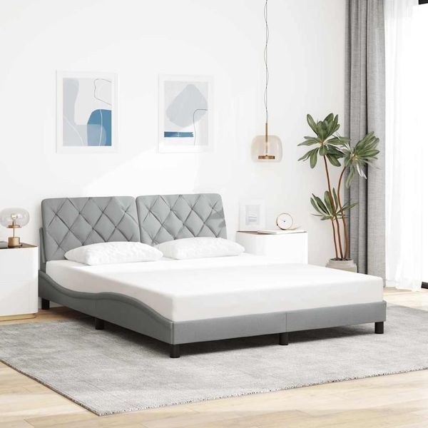 vidaXL Rám postele bez matraca svetlosivá 160x200 cm látka