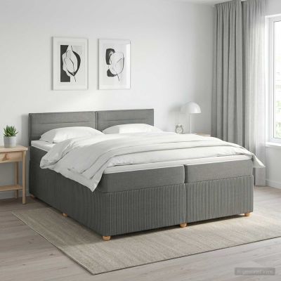 vidaXL Posteľ boxspring s matracom Tmavosivá 200 x 200 cm Látka