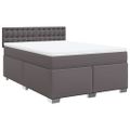 vidaXL Boxspring posteľ s matracom sivá 160x200 cm umelá koža