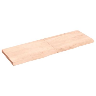 vidaXL Nástenná polica 120x40x(2-4) cm, neošetrený dubový masív