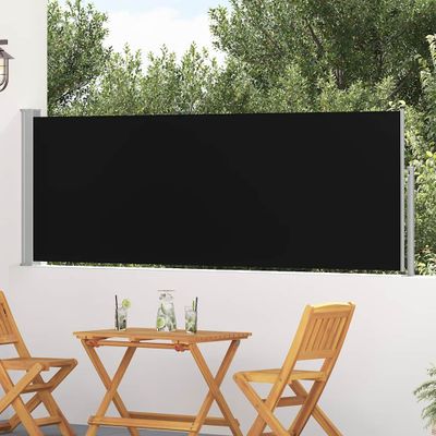vidaXL Zaťahovacia bočná markíza na terasu 100x314 cm, čierna