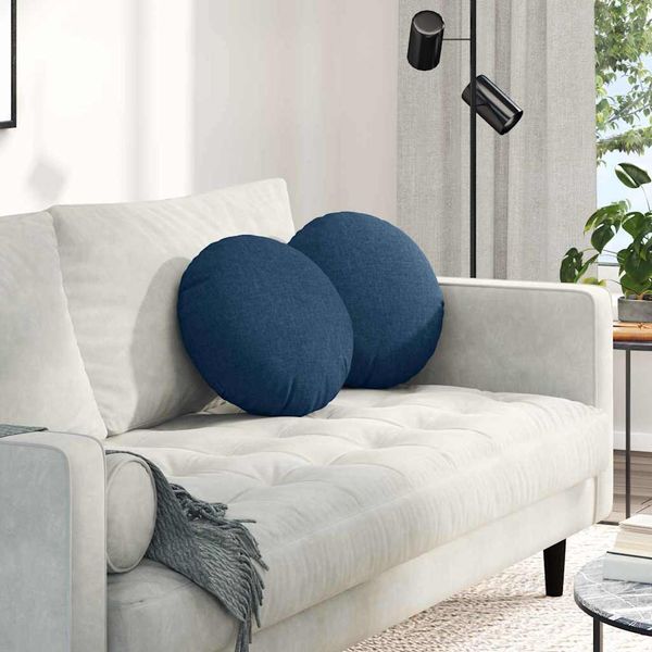 vidaXL Vankúše na sedenie 2 pcs Modrá Ø40 x 13 cm látka