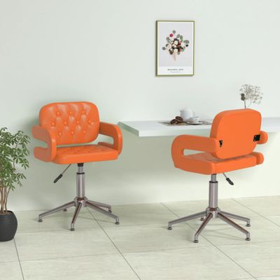 vidaXL Otočné jedálenské stoličky 2 ks oranžové umelá koža