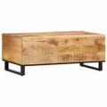 vidaXL Konferenčný stolík 100x55x40 cm, surový mangový masív