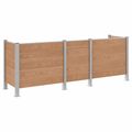 vidaXL Plot pre odpadkový kôš Hnedá 315 x 85 x 115 cm Hliník a WPC