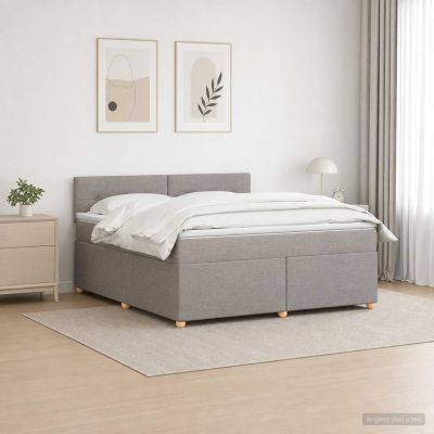 vidaXL Posteľ boxspring s matracom Sivohnedá 140 x 200 cm Látka