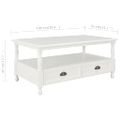 vidaXL Konferenčný stolík biely 100x55x45 cm drevo