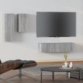 vidaXL 4-dielna súprava TV skriniek sivý dub sonoma spracované drevo