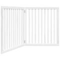 vidaXL Brána pre psa skladacia 2 panely biela 160 cm topoľové drevo