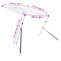 vidaXL Tieniaci nadstavec v tvare T biele 170x208x(115-183) cm