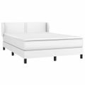 vidaXL Boxspring posteľ s matracom biely 140x190 cm umelá koža