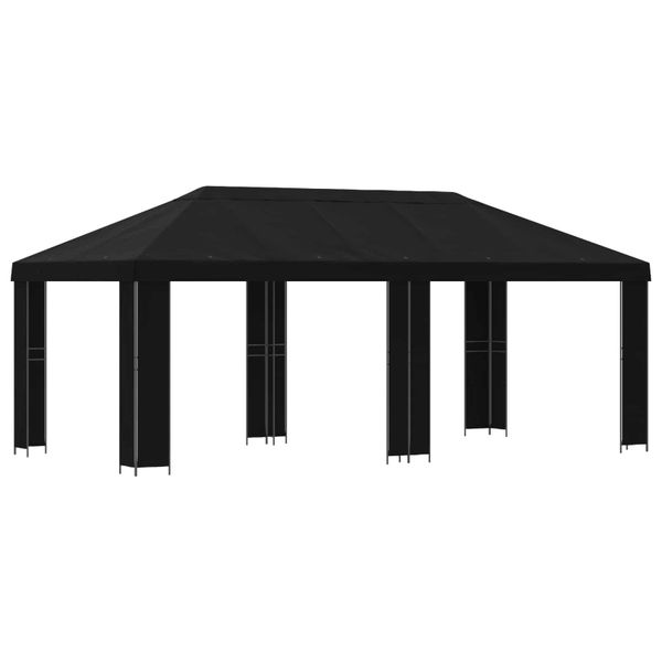 vidaXL Záhradný altánok 6 x 3 m Čierna Polyester a oceľ 190