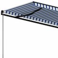 vidaXL Manuálne zaťahovacia markíza 400x300 cm modro-biela