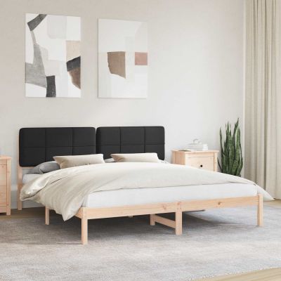 vidaXL Rám postele s čalúneným čelom Čierna 200 x 200 cm