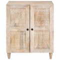 vidaXL Servírovacia skriňa Biela 60 x 33 x 75 cm mangový masív