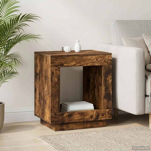 vidaXL Bočný stôl Dymový dub 60 x 40 x 65 cm Kompozitné drevo