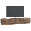 vidaXL TV skrinka Dymový dub 147 x 34,5 x 27 cm Kompozitné drevo