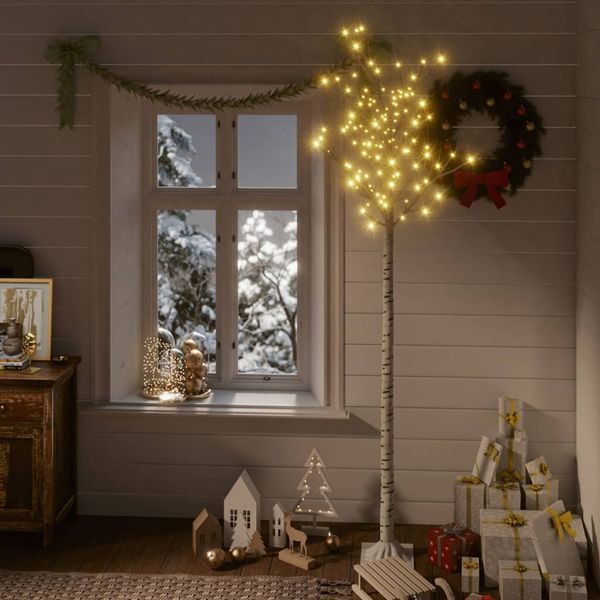 vidaXL Vianočný stromček/vŕba 220 LED 2,2 m, teplá biela, dovnútra/von