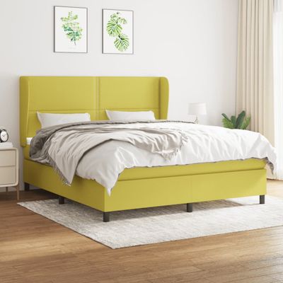 vidaXL Boxspring posteľ s matracom zelená 180x200 cm látka