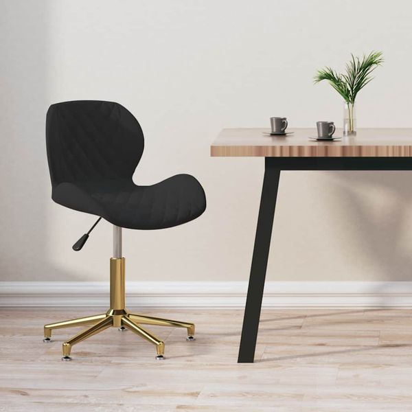 335037 vidaXL Swivel Dining Chair Black Velvet