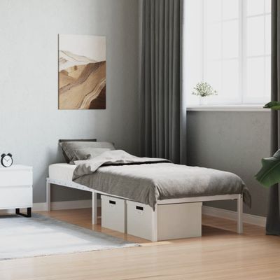 vidaXL Kovový posteľný rám biely 80x200 cm
