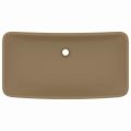 vidaXL Luxusné umývadlo, obdĺžnik, matné krémové 71x38 cm, keramika