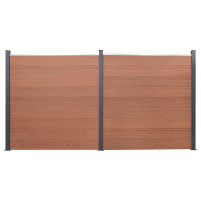 vidaXL Sada plotových panelov hnedá 353x186 cm WPC