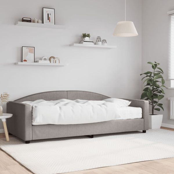 vidaXL Denná posteľ s matracom sivohnedá 100x200 cm látka