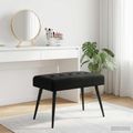 vidaXL Lavica s gombíkovým prešívaním Čierna 60 x 40 x 45 cm Zamat