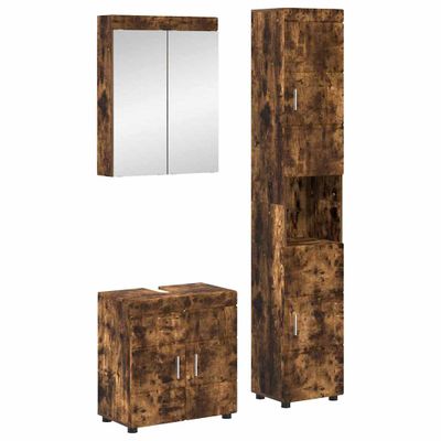 vidaXL Sada kúpeľňového nábytku TULUM 3 pcs Dymová dub 60 x 34 x 63 cm