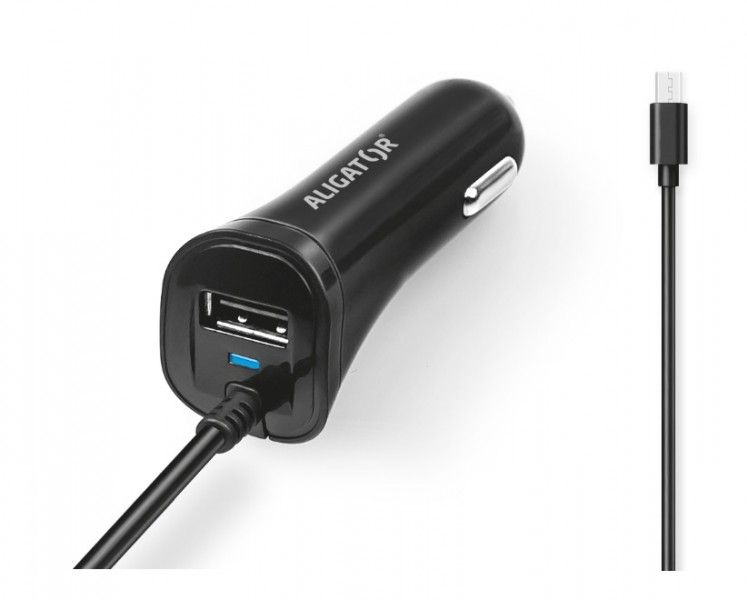 Aligátor nab. do auta 2xUSB výstupom 2,4A, čierna