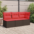 vidaXL | Záhradná pohovka | s vankúšom Hnedá 62 x 62 x 69 cm Poly ratan