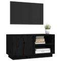 vidaXL TV skrinka čierna 80x35x40,5 cm masívna borovica