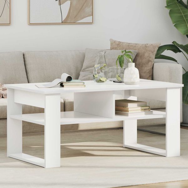 vidaXL Konferenčný stolík Biela 96 x 54 x 44 cm Kompozitné drevo