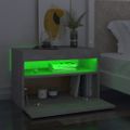 vidaXL Nočný stolík a LED svetlá betónovosivý 60x35x40 cm