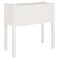 vidaXL Záhradné kvetináče 2 ks biele 70x31x70 cm borovicový masív