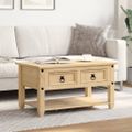vidaXL Konferenčný stolík zásuvkový Corona 85x50x45cm borovicový masív