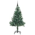 vidaXL Umelý vianočný stromček, snehom obalený, s LED svetlom 150 cm