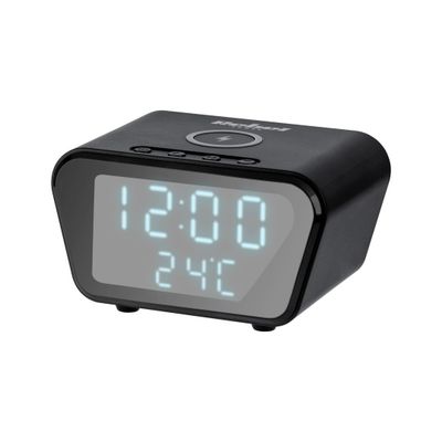 Digitálny budík s indukčnou nabíjačkou REBEL RB-6303-B, čierna