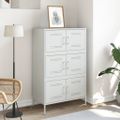 vidaXL Vysoká skrinka biela 68x39x113 cm oceľ