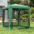 vidaXL Párty stan so 4 sieťkovanými bočnými stenami zelený 2x2 m HDPE