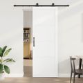 vidaXL Posuvné dvere Biela a čierna 83 x 232 cm Borovicový masív