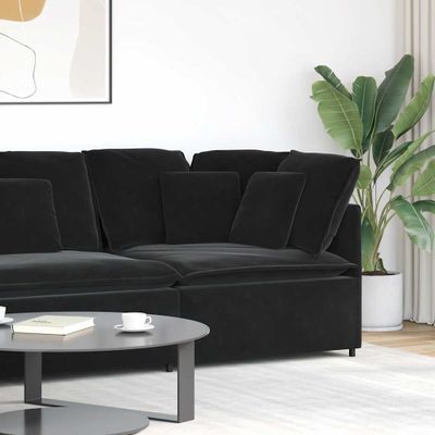 vidaXL Modulárna rohová pohovka s vankúšmi čierna 100 cm