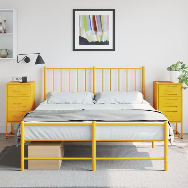 vidaXL Nočné stolíky 2 ks horčicovožlté 36x39x78 cm oceľ