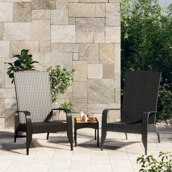 vidaXL Záhradná stolička Adirondack čierna, polyratan
