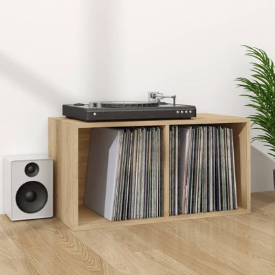 vidaXL Úložný box na vinyly, dub sonoma 71x34x36 cm, kompozitné drevo