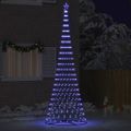 vidaXL LED vianočný stromček s 455 LED-i so stojanom Modrá 399 cm Kov