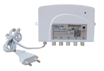 Domový zosilňovač Johansson 7724L2 s 5G LTE a reguláciou , VHF/UHF Domovný zesilovač Johansson 7724L2 s 5G LTE a reguláciou , VHF/UHF