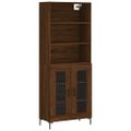 vidaXL Vysoká skrinka hnedý dub 69,5x34x180 cm spracované drevo